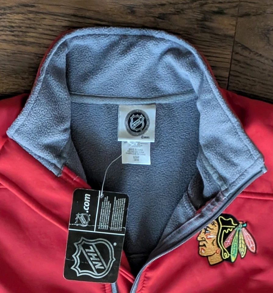 Nueva Chaqueta NHL Chicago Blackhawks Cremallera Completa Roja Jaspeada Para Hombre S - Pequeña Foto 2 de 4