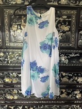 Women  s Size 18 JH White/nlue Flowers Sleeveless Dress New