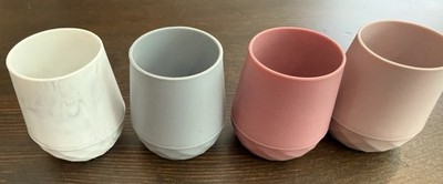 SAMiGO Silicone Baby Cups for 6-12 Months, Tiny Open Cups for Training 2oz-4pack