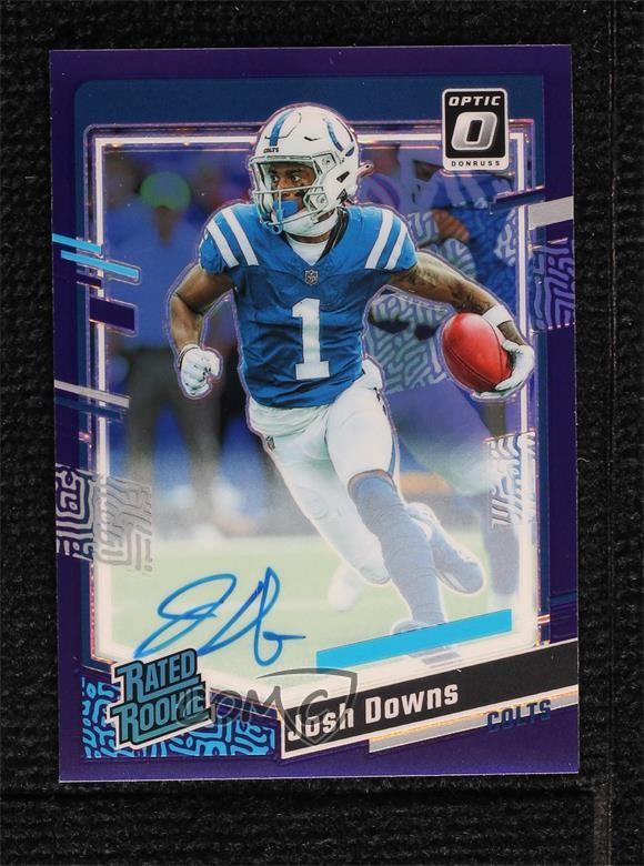 2023 Panini Donruss Optic Rated Purple Prizm 9/35 Josh Downs Rookie Auto RC 1d59