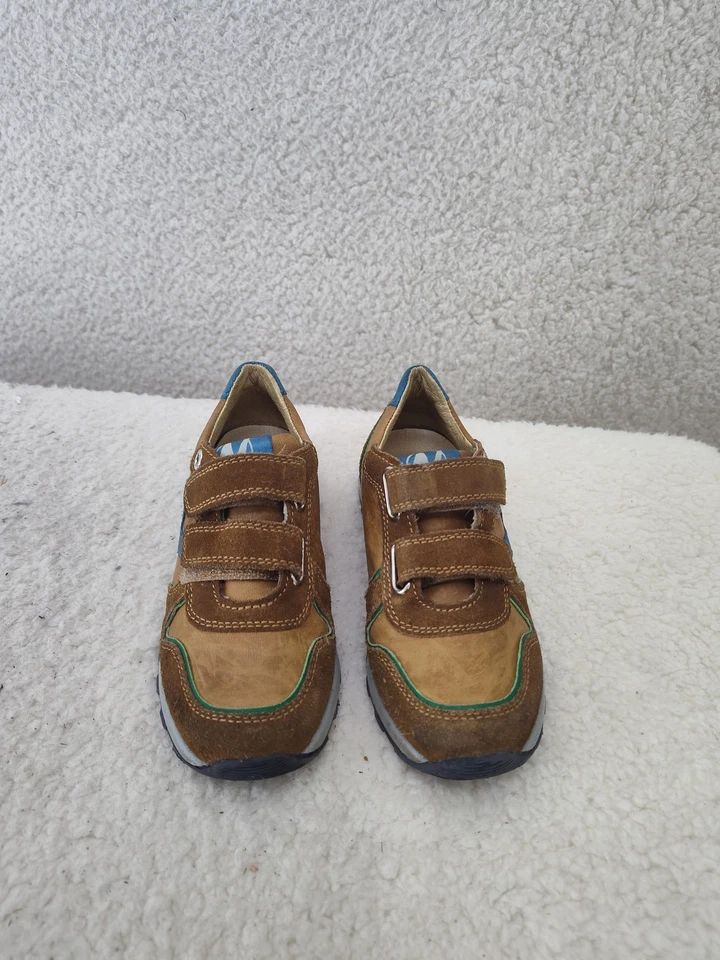 Zapatilla deportiva Naturino para niños pequeños 28 marrón azul verde zapatos cómodos informales US11 Foto 2 de 4