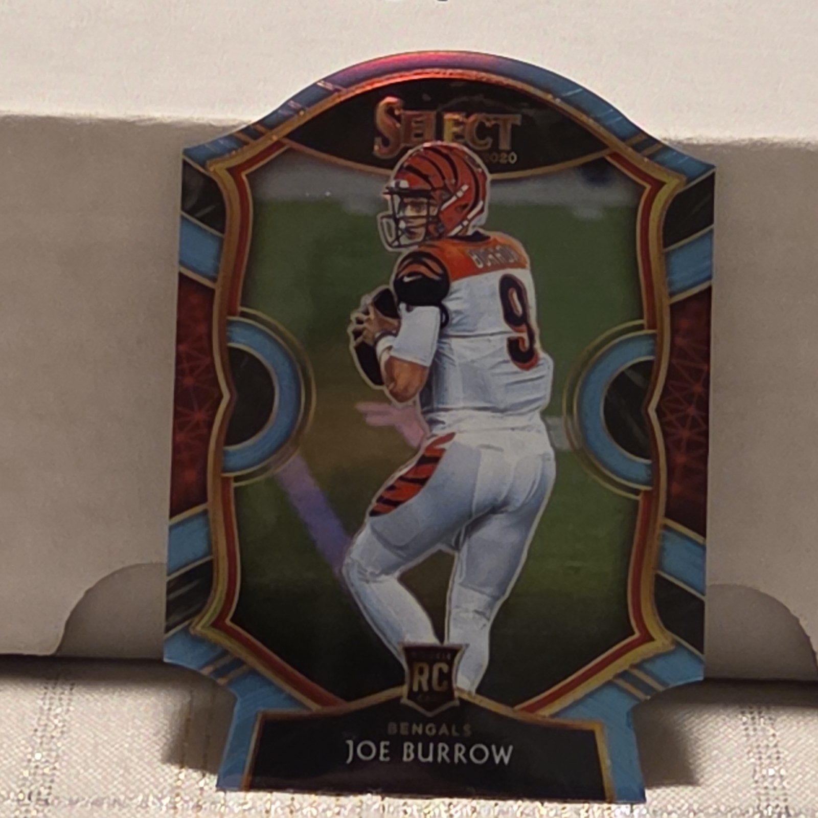 Joe Burrow 2020 Panini Select Concourse Light Blue Prizm Die-Cut RC Bengals