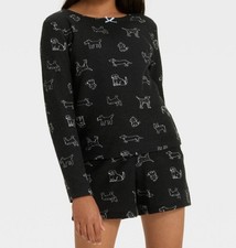 Girls' 2pc Long Sleeve Waffle Knit Pajama Set - Cat  Jack  White/Black L 10-12