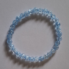 Perlen-Armband Kugel-Perlen rund blau elastis...