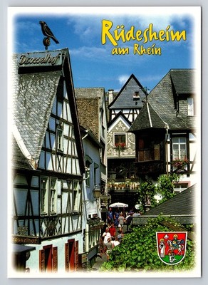 Rüdesheim am Rhein Germany Drosselhof Drosselgasse Postcard Schöning