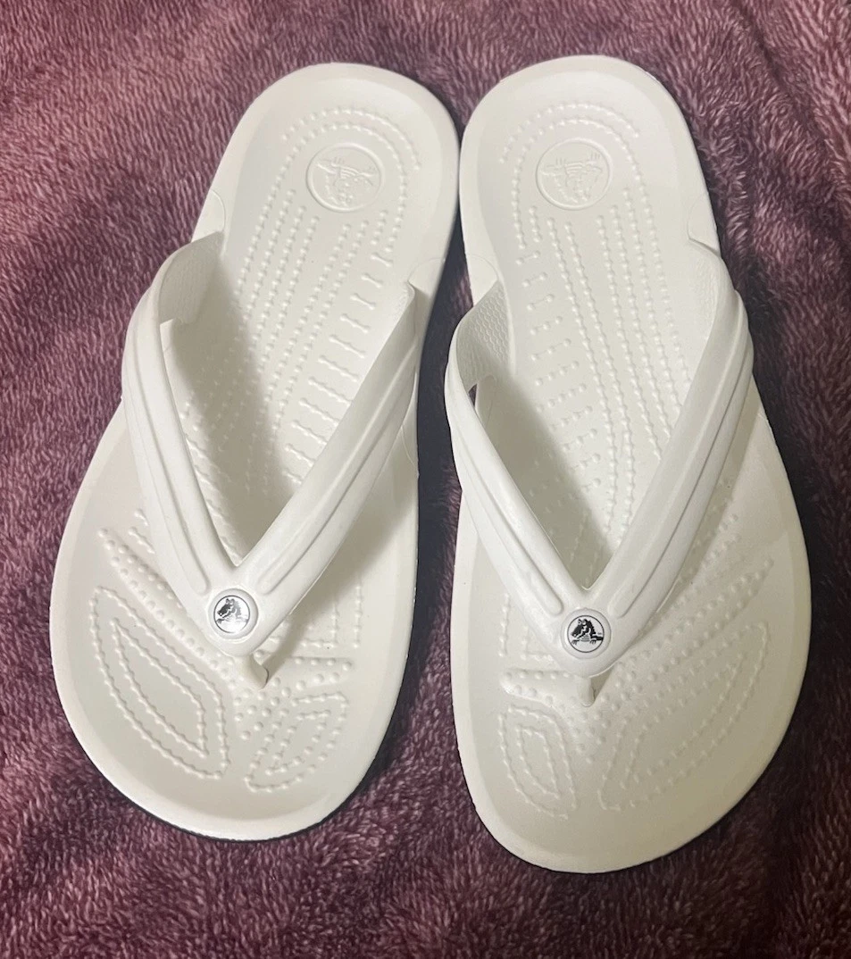 Crocs Crocband Flip-Flop Men’s Size 13 White Toe-Post Casual Comfort Sandals NEW Crocs Men main image 2