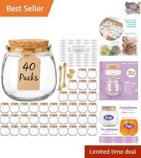 40 Small Glass Jars with Airtight Cork  PE Lids for Home  Events
