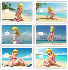 Sexy Princess Peach Credit Debit ATM Card Skin Sticker Beach Anime Pink Nintendo
