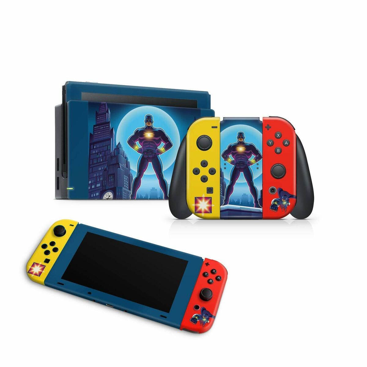 Nøjagtighed jeg er sulten Kriminel Nintendo Switch Skin Decal Sticker 3M Red Steel Lite Blue Comic Book Hero |  eBay