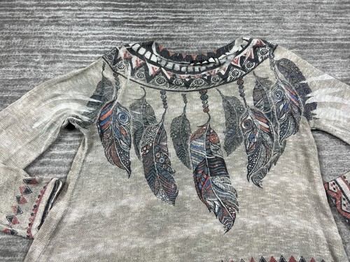 Gaze Sweater Womens Medium Multicolor Native America Pattern Long Sleeve Knit - Picture 2 of 11
