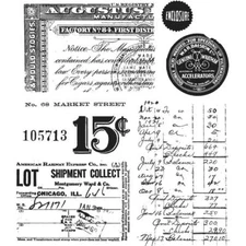 Tim Holtz Stampers Anonymous "ETCETERA" Red Rubber Cling Stamp Set