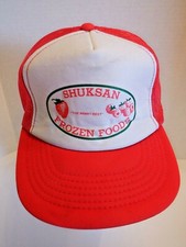 VINTAGE SHUKSAN FROZEN FOODS "The Berry Best" TRUCKER CAP HAT MESH