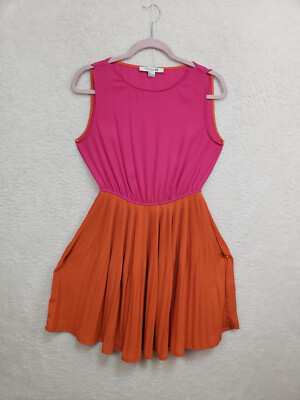 Forever 21 Women Dress Small Pink Chiffon Sleeveless A Line