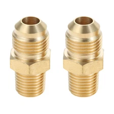 2Pcs 3/8" Male Flare x 1/4" Male NPT Thread Coupling Parts BBQ Propane Adapter