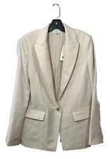 VINCE Boyfriend Blazer Oatmeal Basic Jacket 10 Long Sleeve 690 Mag V700491177