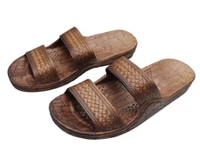 Imperial Hawaii Brown Rubber Hawaiian Jesus Sandals Jandals for Men and Women