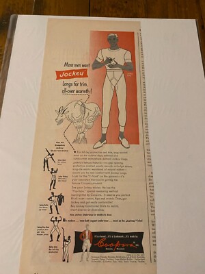 Vintage 1949 Cooper's Long Underwear All Over Warmth Mountain Goat ad