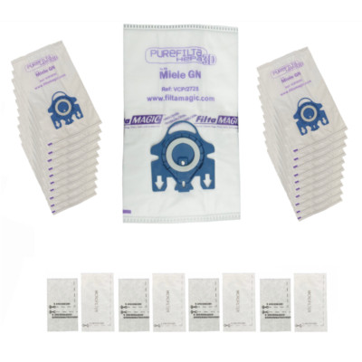20 x GN Microfaser Beutel & Filter Für Miele Complete C2 C3 Powerline Ecoline