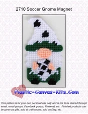 Soccer Gnome Magnet-Plastic Canvas Pattern/Kit