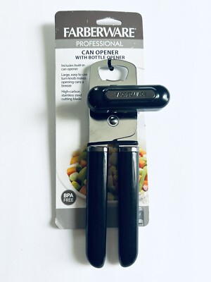 Farberware Professional Can Opener 2 in 1  and Bottle Opener Stainless Steel NEW