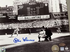 DON LARSEN PERFECT GAME - 2 SIGNED PHOTOS - 1st and Final Pitch