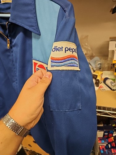 Vintage Pepsi Cola Delivery Workers Jacket Riverside 42 Long Blue 80s Rare! - Picture 3 of 13