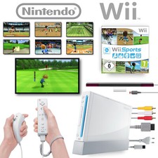 Console Nintendo Wii bianca Wii Sports + 1 2 3 4 telecomando, cavo e alimentazione