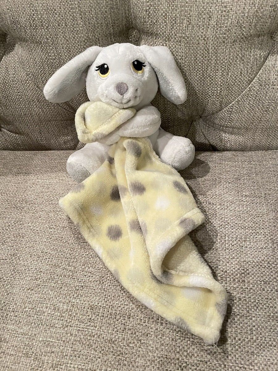 LITTLE BEGINNINGS Dog Bunny LOVEY White Yellow Polka Dots Security Blanket  Lovie
