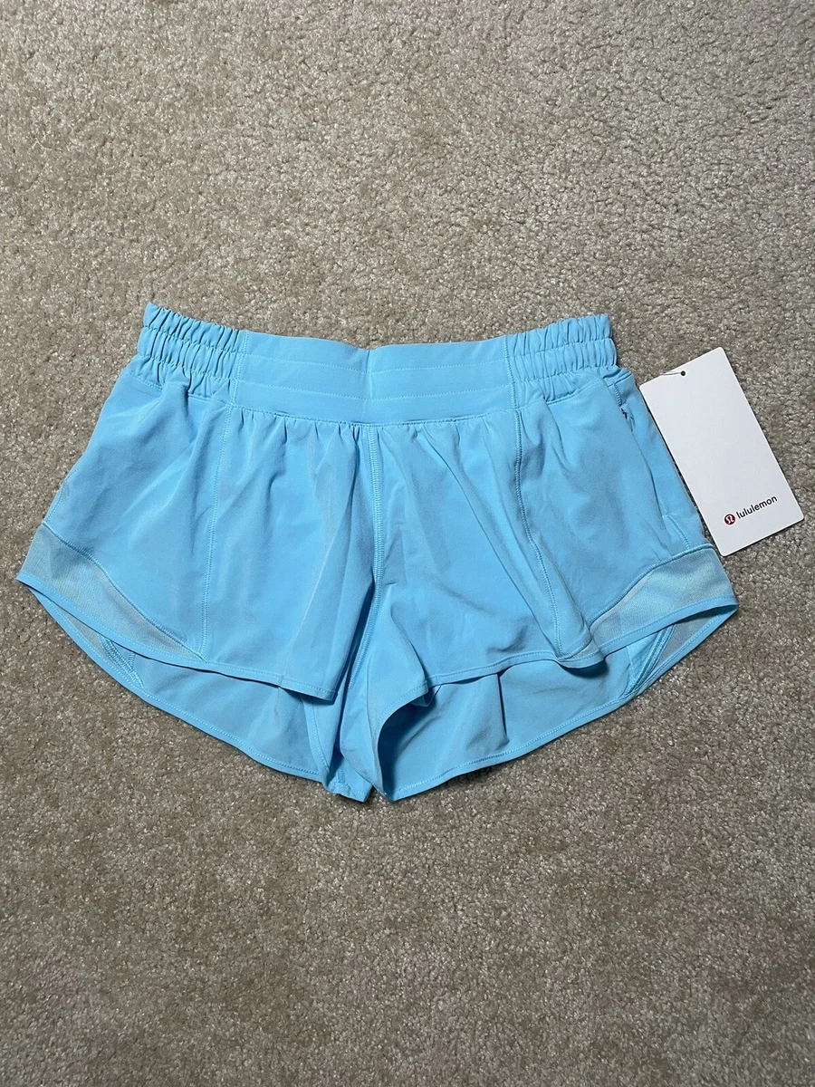 Lululemon Hotty Hot Low-Rise Lined Short 2.5”, Cyan Blue, NWT, Size 8