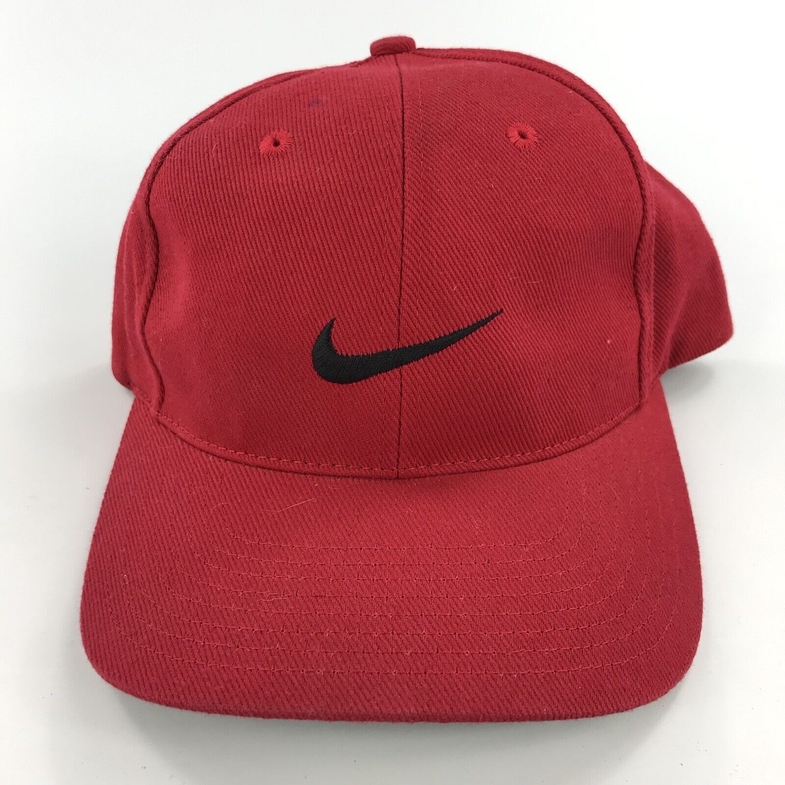 Red Snapback Hat Vintage 90s Black Swoosh | eBay