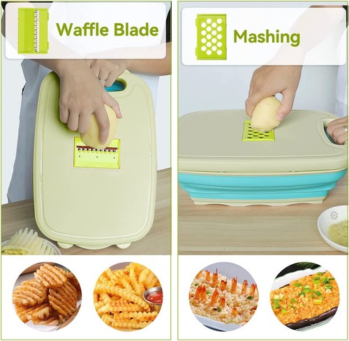 Versatile Washing Up Bowl Chopping Board Basket Foldable Cutting Board - Picture 8 of 21