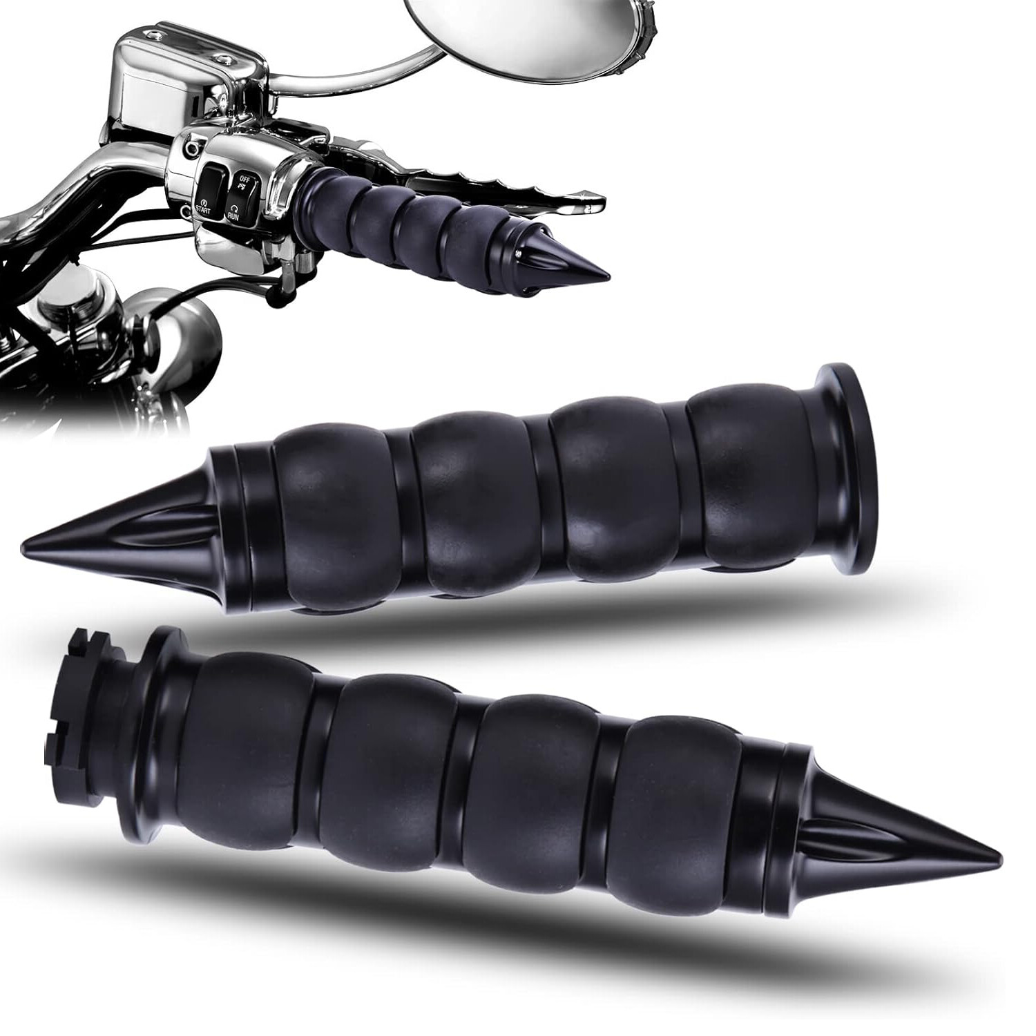 For Harley Softail Electra Glide 1" Motorcycle Handle Bar Hand Grips W/ Throttle