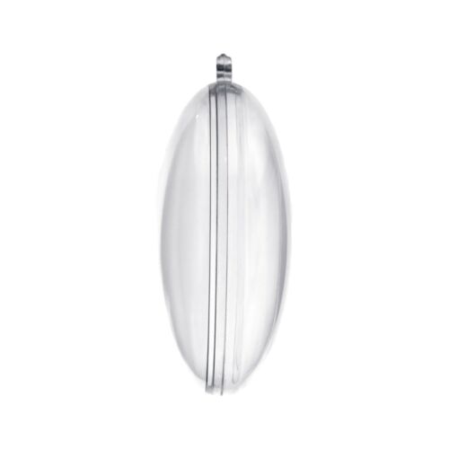 Ornement ovale transparent en plastique remplissable, 2-3/4 pouces, 12 pièces - Photo 1/3