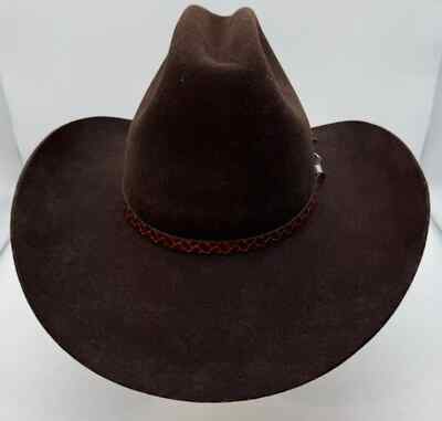 Stallion by Stetson Mens Pure Wool Felt Cowboy Hat Size 7/8 Brown Western 