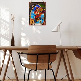 SUPER MARIO BROS POSTER ART Print on Metal Tin Sign Retro Gaming Arcade 8bit NES