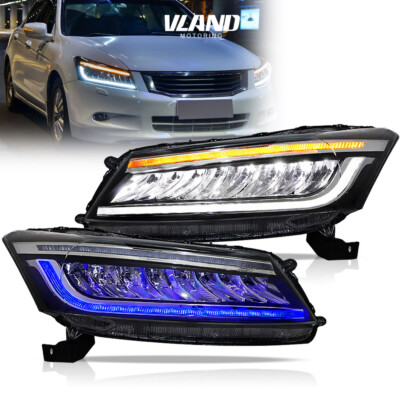 VLAND FULL LED Headlights For Honda Accord 8th Gen 2008-2012 Sequential Assembly