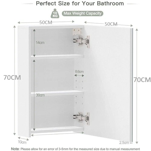 LED Bathroom Mirror Cabinet with Demister Shaver Socket Storage Wall Mounted UK - Picture 42 of 44