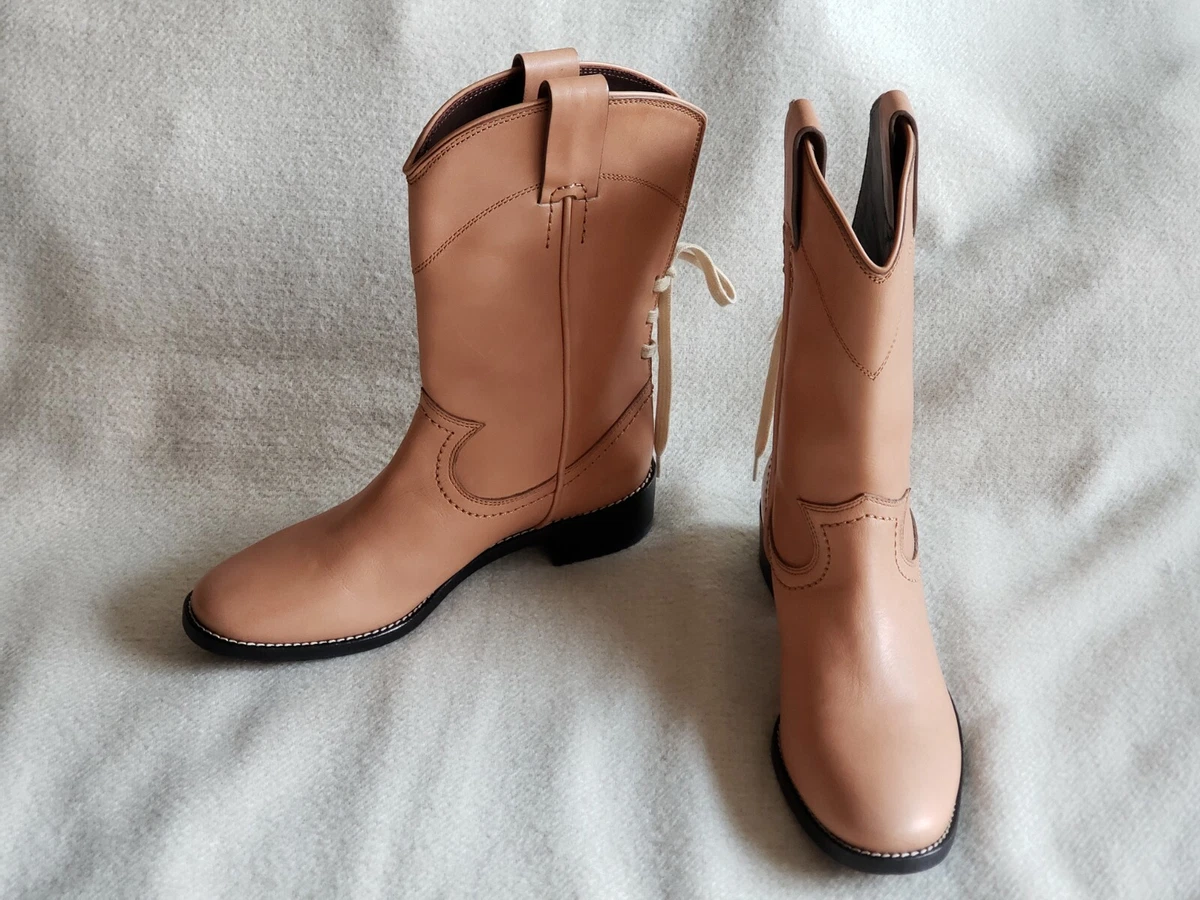 SEE BY CHLO 37 6.5 7 Annika lace up leather Western Brown Sierra