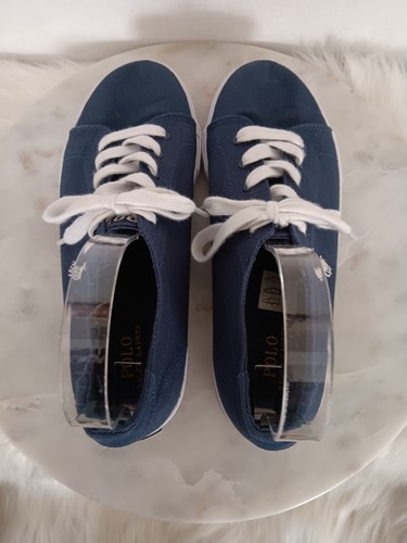 Polo Ralph Lauren Slater Herren Größe 6 Sneaker Schuhe Blau Canvas - Bild 8 von 12