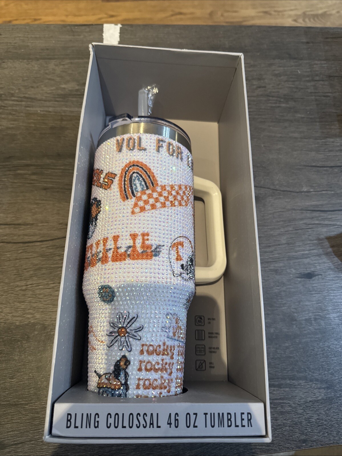 Tennessee Vols 46oz Rhinestone Tumbler Limited Edition Steel Cup