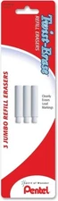 Pentel Twist-erase Refill Erasers, Qty 1, Pkg Of 3