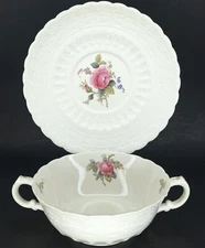 Spode Jewel Copeland Billingsley Rose Handled Cream Soup Bowl Saucer Replacement