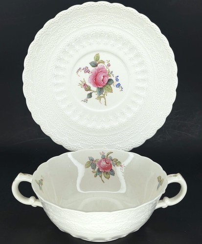 Spode Jewel Copeland Billingsley Rose Griff Creme Suppe Schüssel Untertasse Ersatz