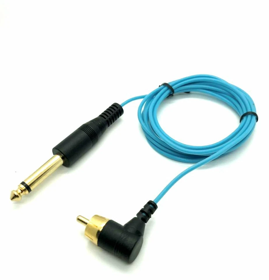 Light weight Heavy Duty Silicone Angle Tattoo machine RCA Cord 6'ft with 1/4" Ph - Image 2 of 3