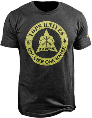 New TOPS T-Shirt One Life One Knife TS-1LBLK XL