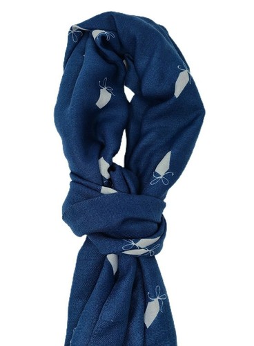 Katie Loxton London Adventure Awaits Scarf Women's Blue White Travel Tags - Picture 2 of 7