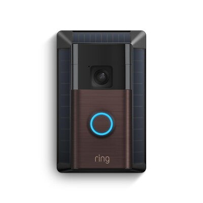 Ring Battery Doorbell Venetian Bronze Smart Wi-Fi Video Doorbell Solar Charger