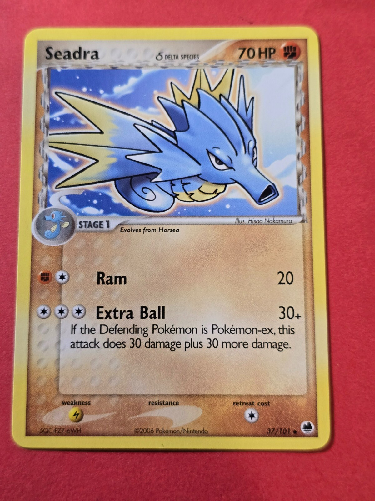 2006 Pokemon EX Dragon Frontiers #37 Seadra DS, UC, NF/H, cd2
