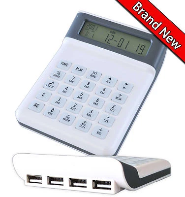 Metro Taschenrechner 4 Port USB Hub Weltwecker Kalender Timer Desktop Handheld