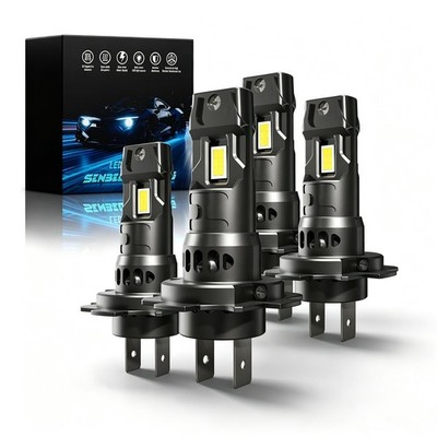 IP68 4PCS H7 LED Headlight 6000K Single Beam 1:1 Mini Auto Lamp12V 8000LM